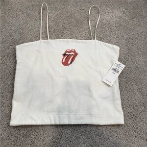 White Rolling Stones tank top 🎸